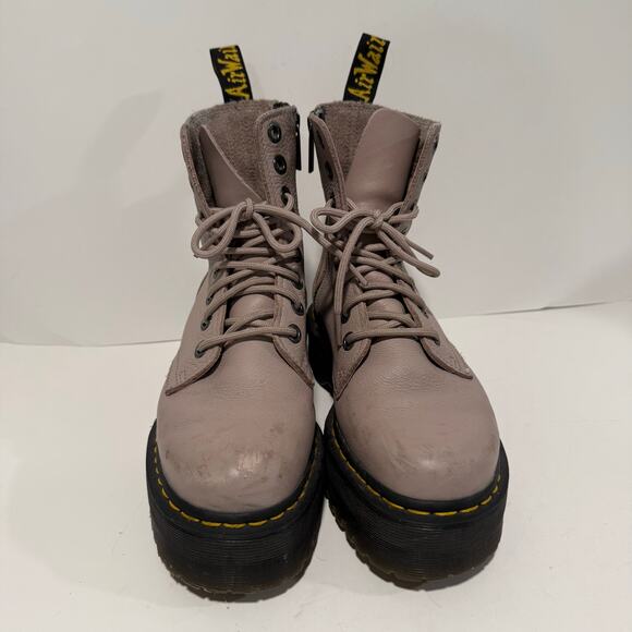 Dr. Martens Women's Pisa Leather Jadon III Boots Combat Platform Taupe Black 8 - Picture 2 of 9